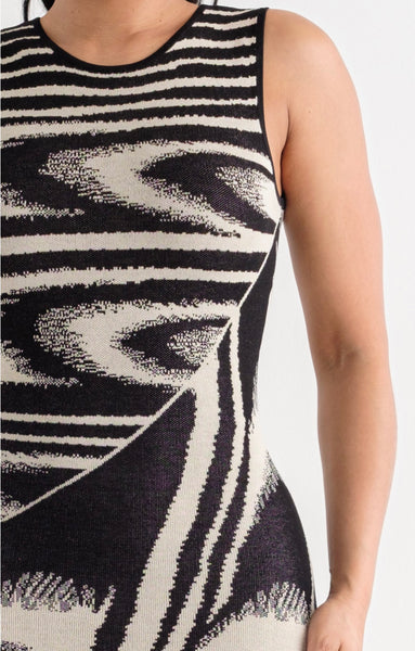 Jacquard Maxi Dress - Black