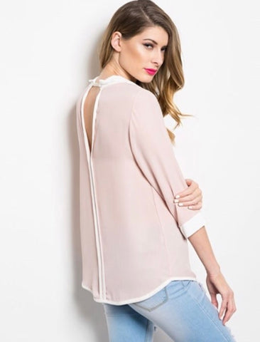 Two Tone Blouse - Pink