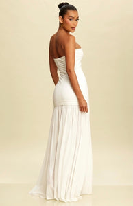 Luxxe Strapless Maxi Dress - Cream