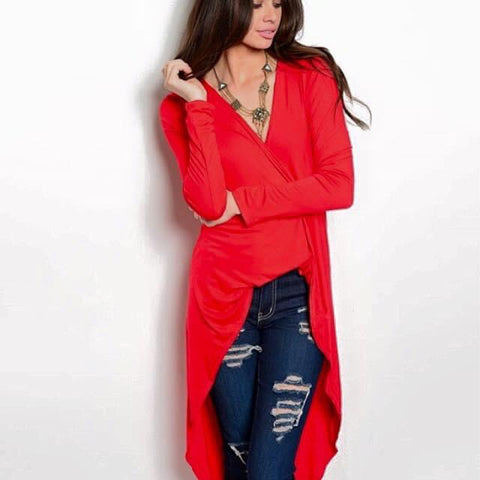 Red Maxi top Twisted detail at the front  100% cotton. www.ninetwentyninecouture.com