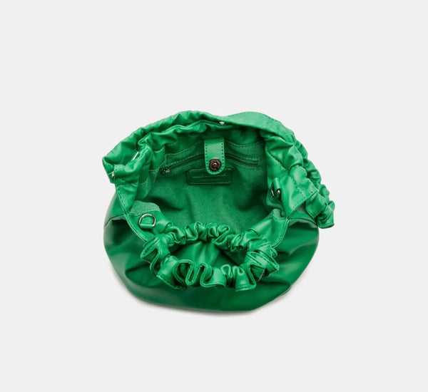 Venetian Scrunch Handbag - Kelly Green