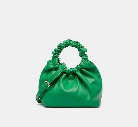 Venetian Scrunch Handbag - Kelly Green